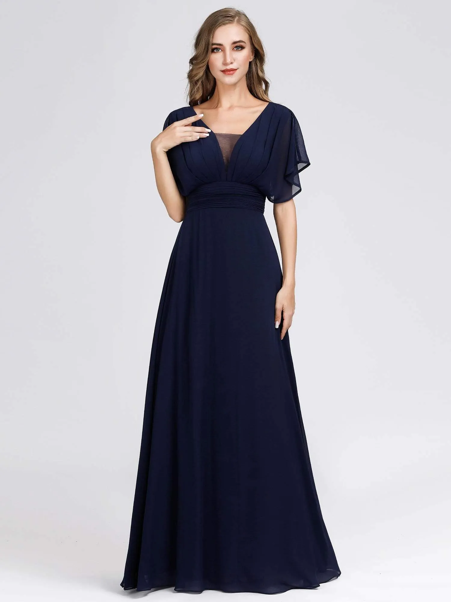 Women's A-Line Empire Waist Chiffon Evening Party Maxi Dress