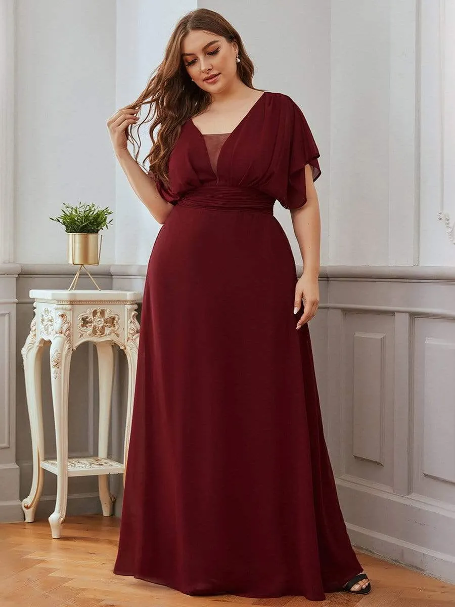 Women's A-Line Empire Waist Chiffon Evening Party Maxi Dress