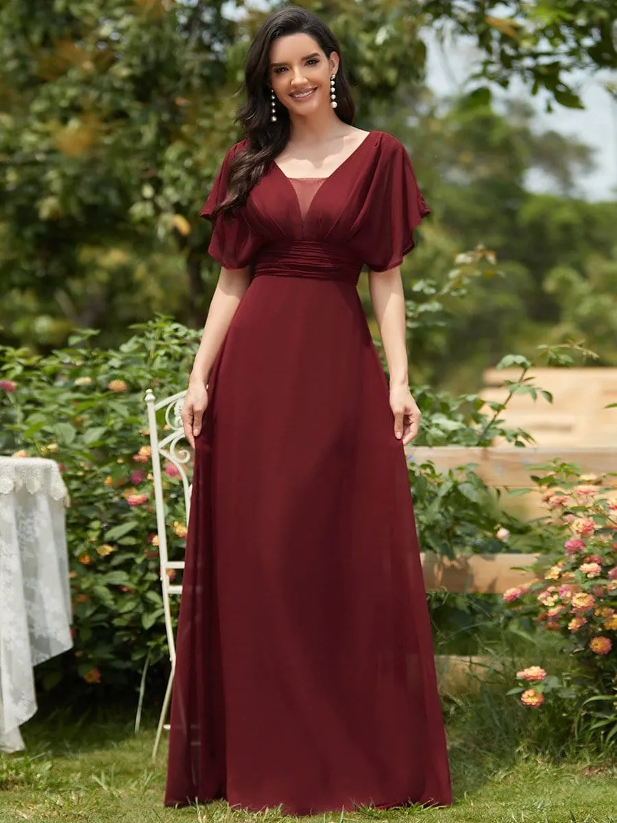 Women's A-Line Empire Waist Chiffon Evening Party Maxi Dress