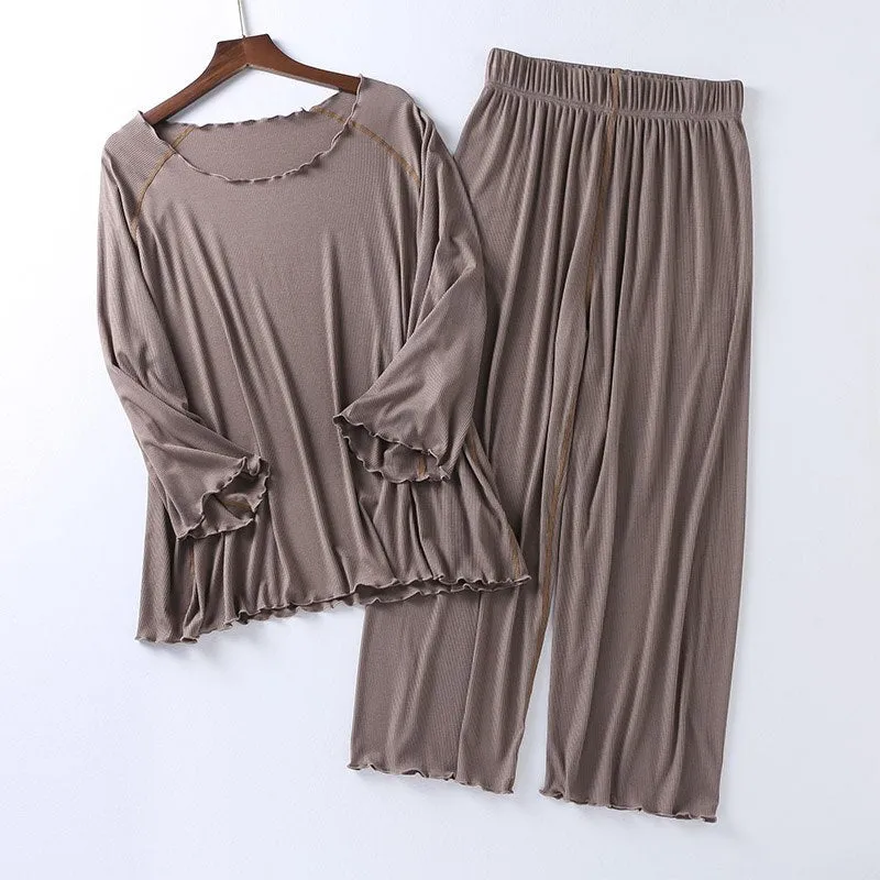 Women's Wide-Legged Pants Pajama Set