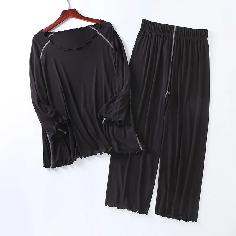 Women's Wide-Legged Pants Pajama Set