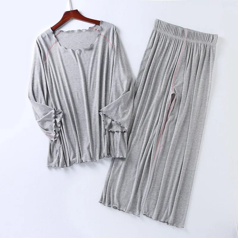 Women's Wide-Legged Pants Pajama Set