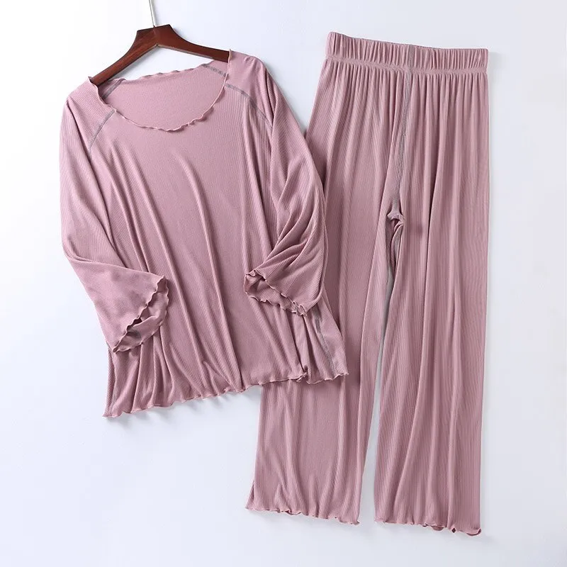 Women's Wide-Legged Pants Pajama Set
