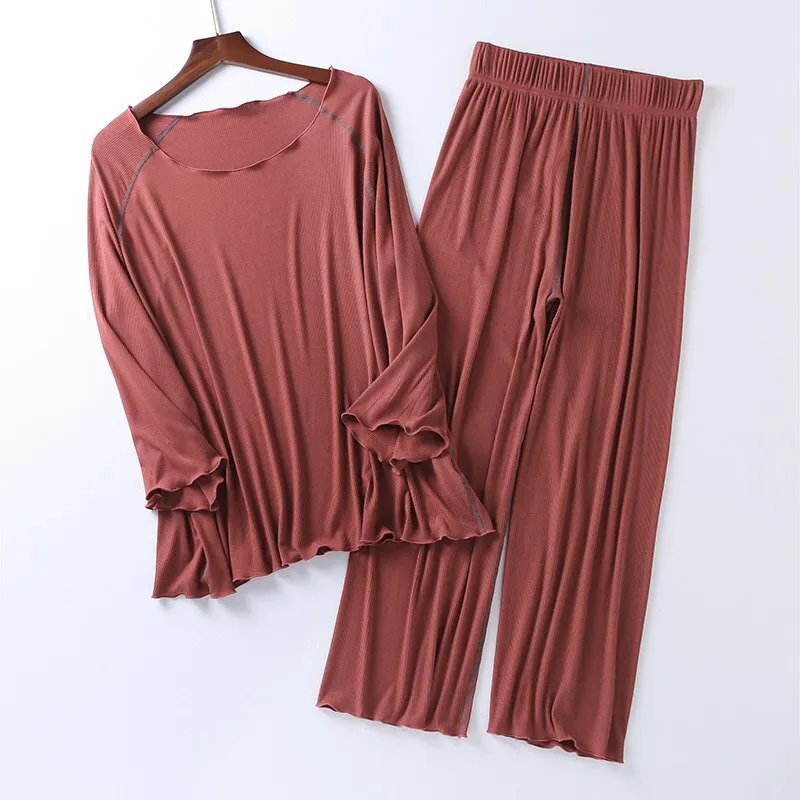 Women's Wide-Legged Pants Pajama Set