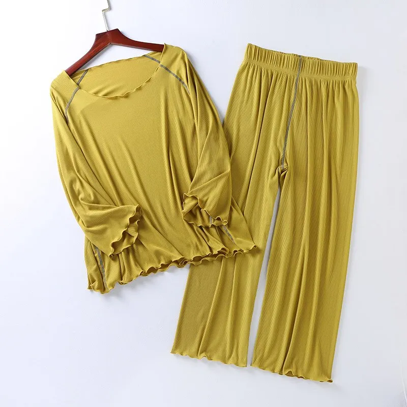 Women's Wide-Legged Pants Pajama Set