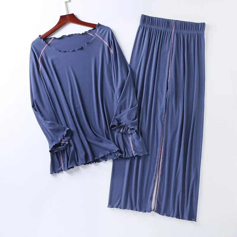 Women's Wide-Legged Pants Pajama Set