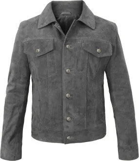 Zovian Grey Suede Leather Jacket